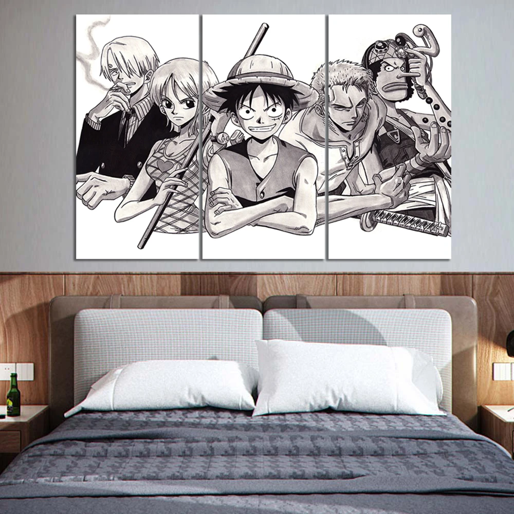 

Japanese Anime One Piece Wallpaper Oil Painting Wall Art Canvas Wall Stickers Wall Cover Luffy Zoro Sanji Artwork Room Decor, Multiple colours