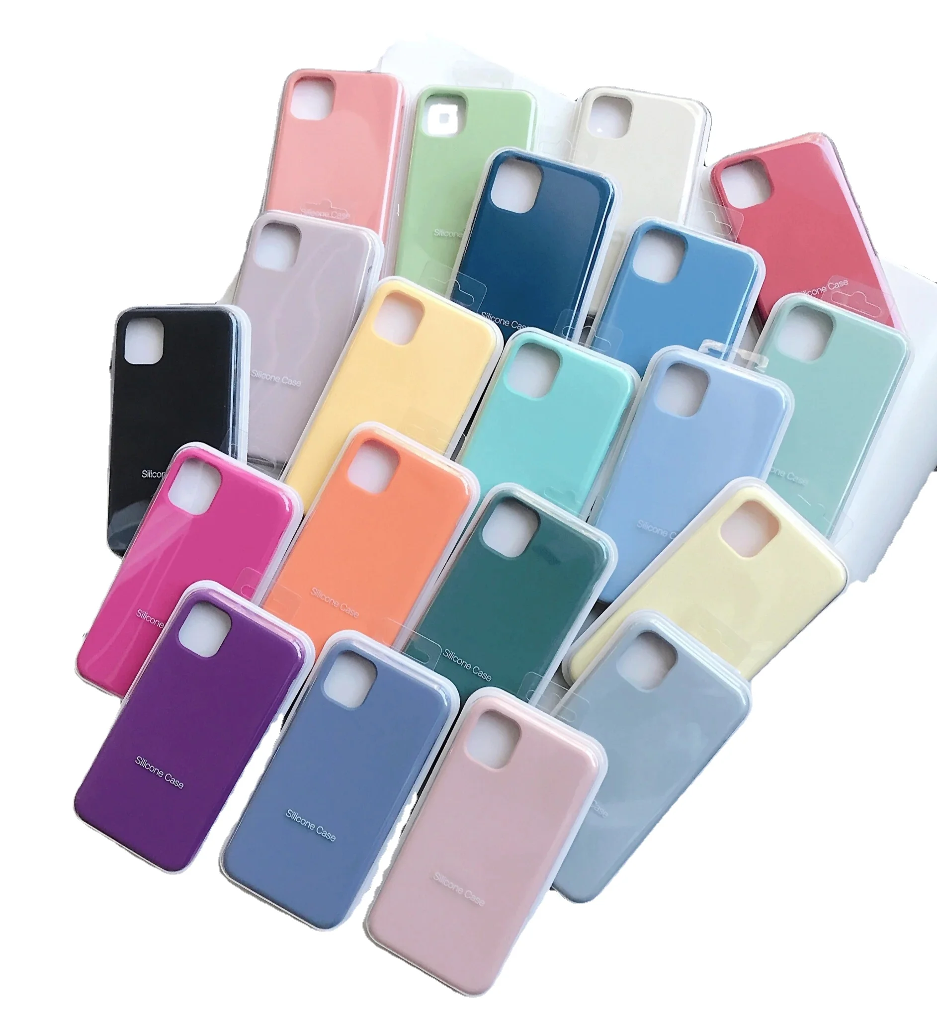

Original Silicone Phone Case For 7 8 Plus Cover For iphone 6 6S Plus X XS MAX XR 7 8 11 12 No Logo Cases, Colourful