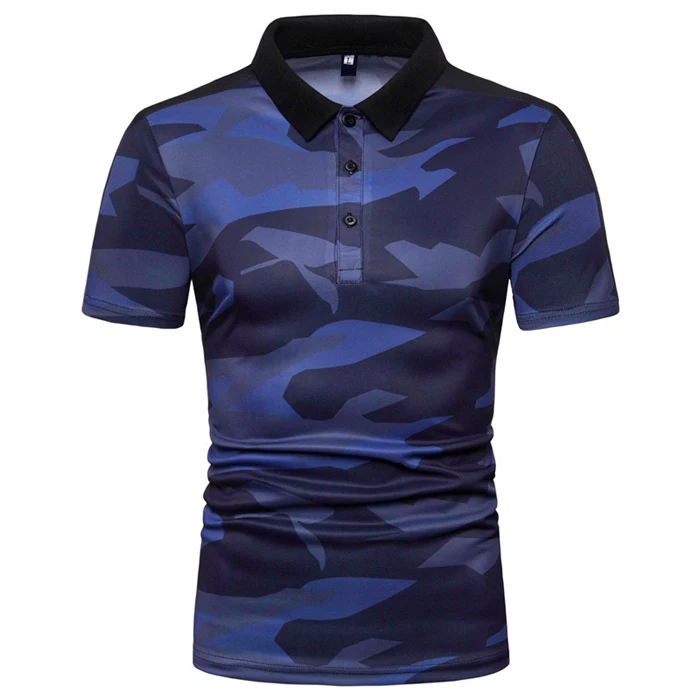

Sublimation camo pattern design summer wear short sleeve man tshirt custom made golf shirt polo, Customized color