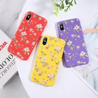 

USLION Phone Case for iPhone X XR Candy Color TPU Case for iPhone XS Max Flower Soft Back Cover