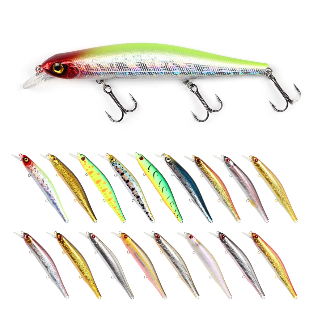 

wholesale Hard Bait large plastic saltwater wobblers fishing lure stickbait suspending minnow lure, 16 colors