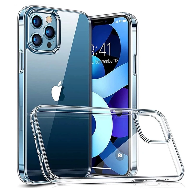 

For Iphone 11 12 Pro Max Case Clear TPU Transparent Shockproof Cellphone Silicone Back Cover For Iphone 12 Mini Case