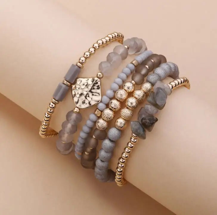 

Wholesale fashion david grey labradorite chip beads stackable cardinal bracelets for women