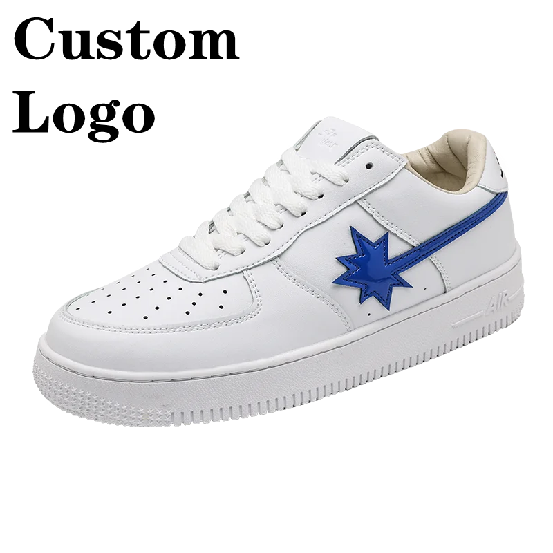 

Moyo Fashion Leopard Grain Decoration Custom Shoes With Logo Teen Skateboarding shoes Men's Casual shoes, White black