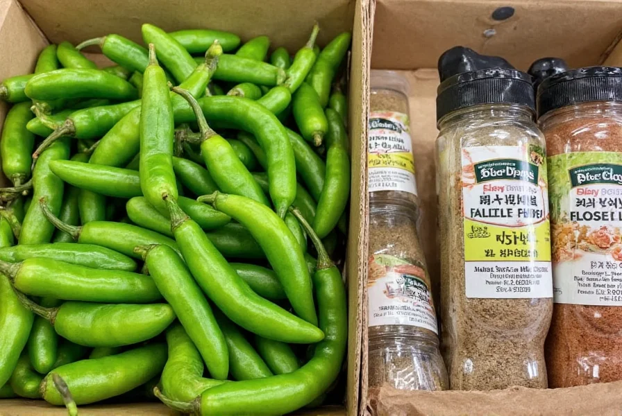 Fresh jalapeños and lemon pepper seasoning displayed at a Midlothian Texas grocery store