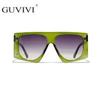 

GUVIVI Fashionable Logo lens sunglasses Oversized Plastic woman UV400 Made in China 2019 Low MOQ sunglasses