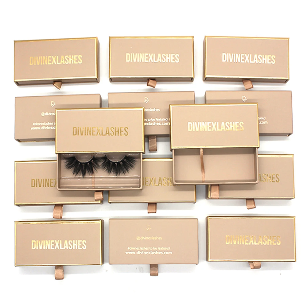

B379 container custom stamping shiny logo 3d mink eyelash lasheswholesale vendo box bronzing empty lash boxes