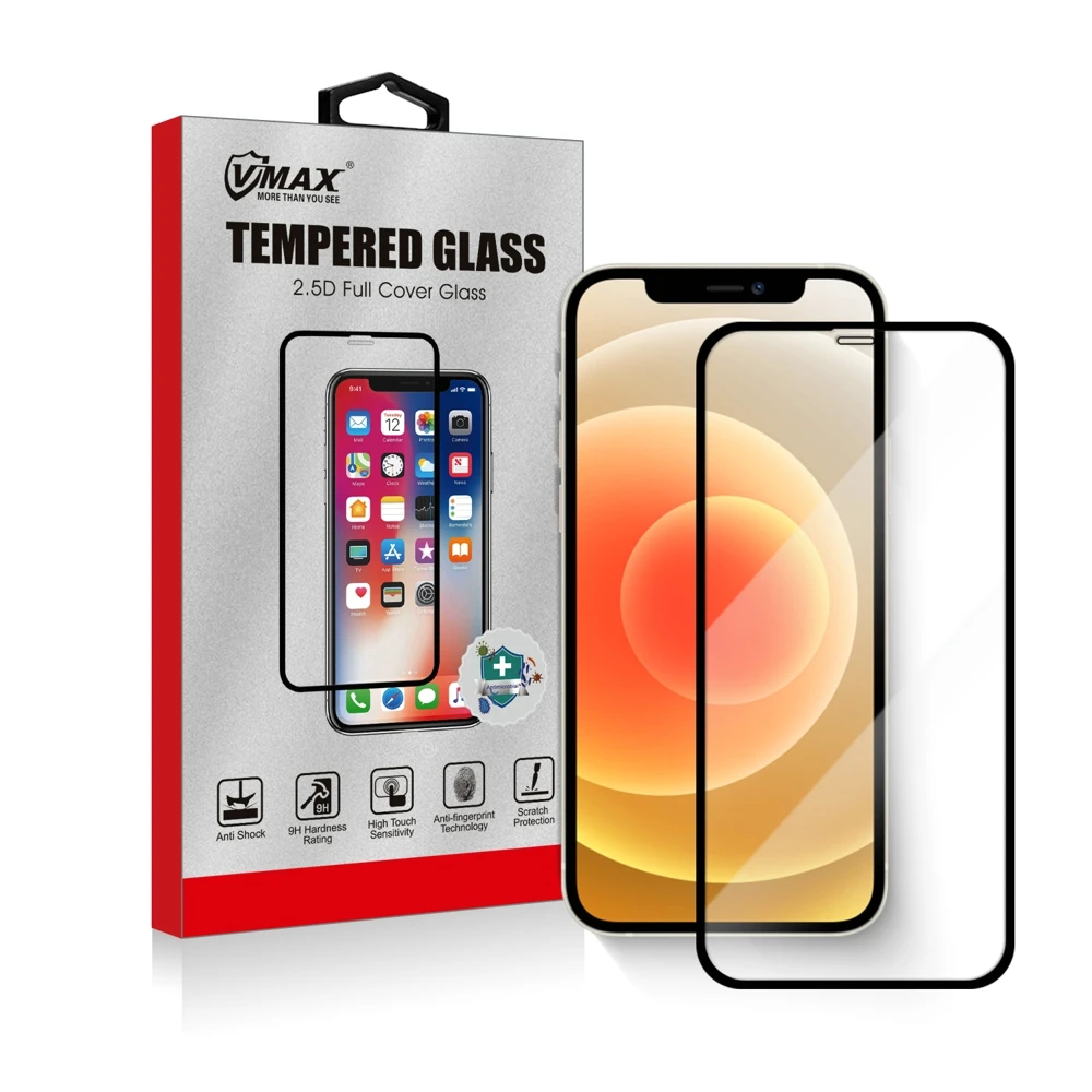 

for iPhone 12 Screen Protector 12 Packs Glass 3D Full Frame Premium Tempered 9H Hardness PET Soft Edge Easy Apply for iPhone