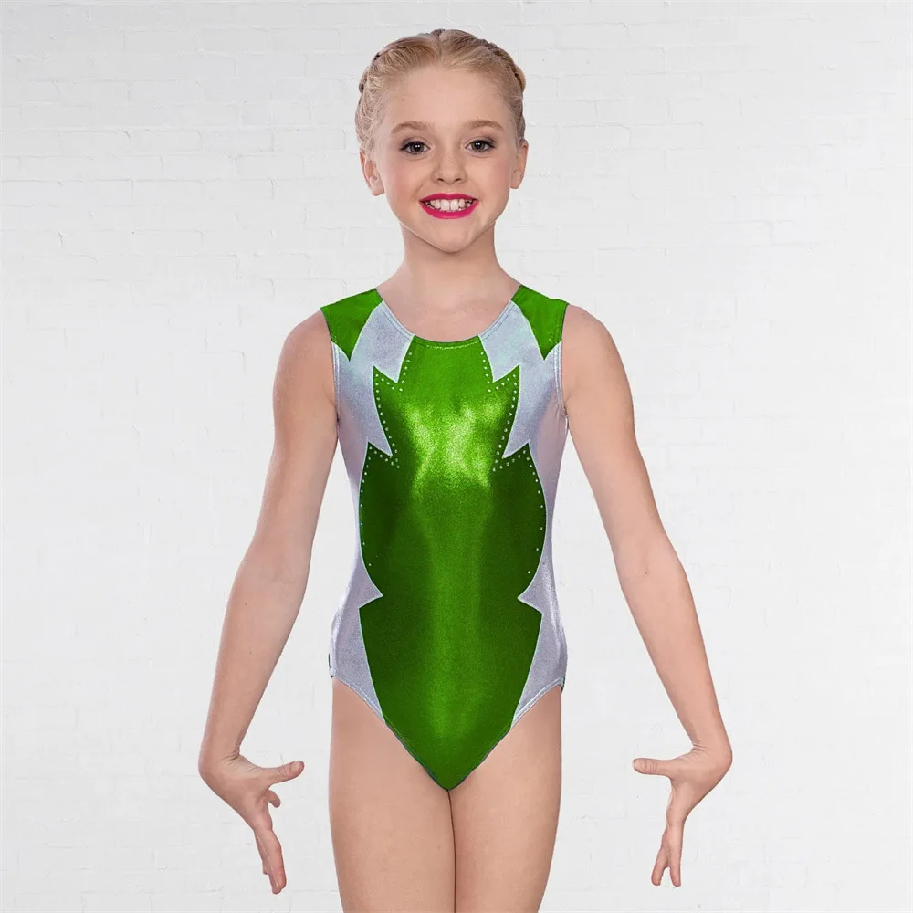 

Custom Training Dancewear Multicolor Sublimation Printing Performance Wear Metal Mystique Gymnastics Leotard For Girls