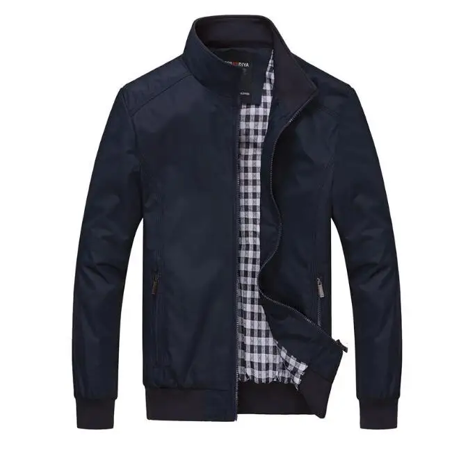 Wholesale Autumn Men's Stand Collar Casual Zipper Cargo Jackets Outdoor Washed Coat Windbreaker Jackets for Men
