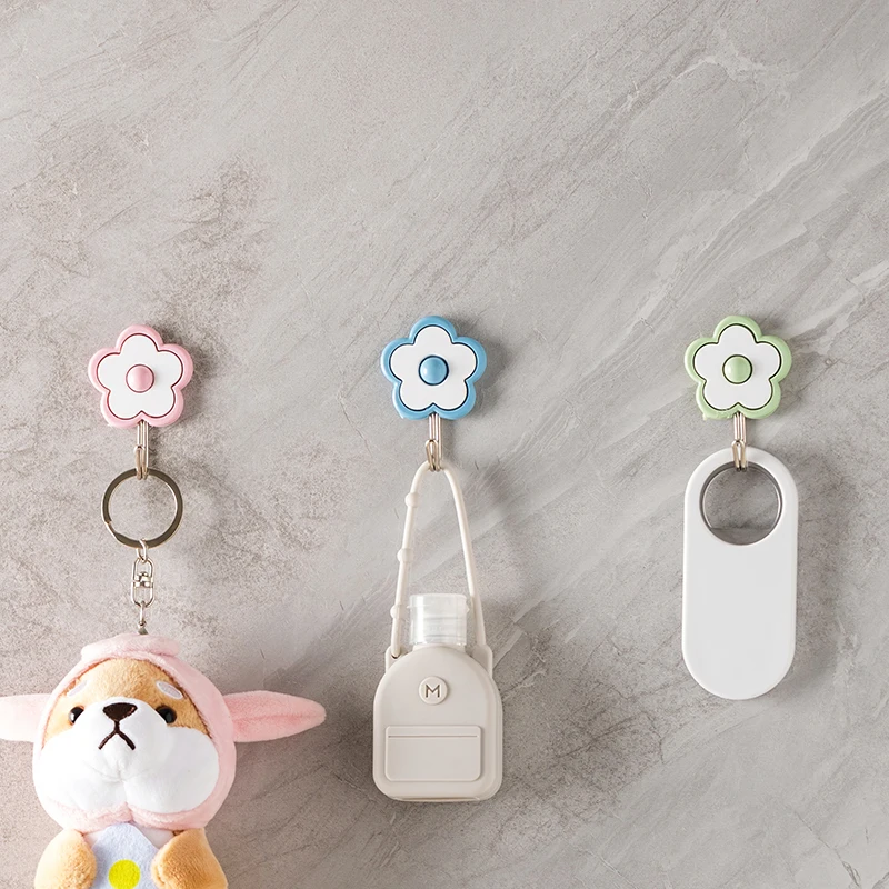 

PINPINFAMILY Multifunctional Hook Home Decoration Key Hook Towel Hanger Flower Shape Wall Hook, Color