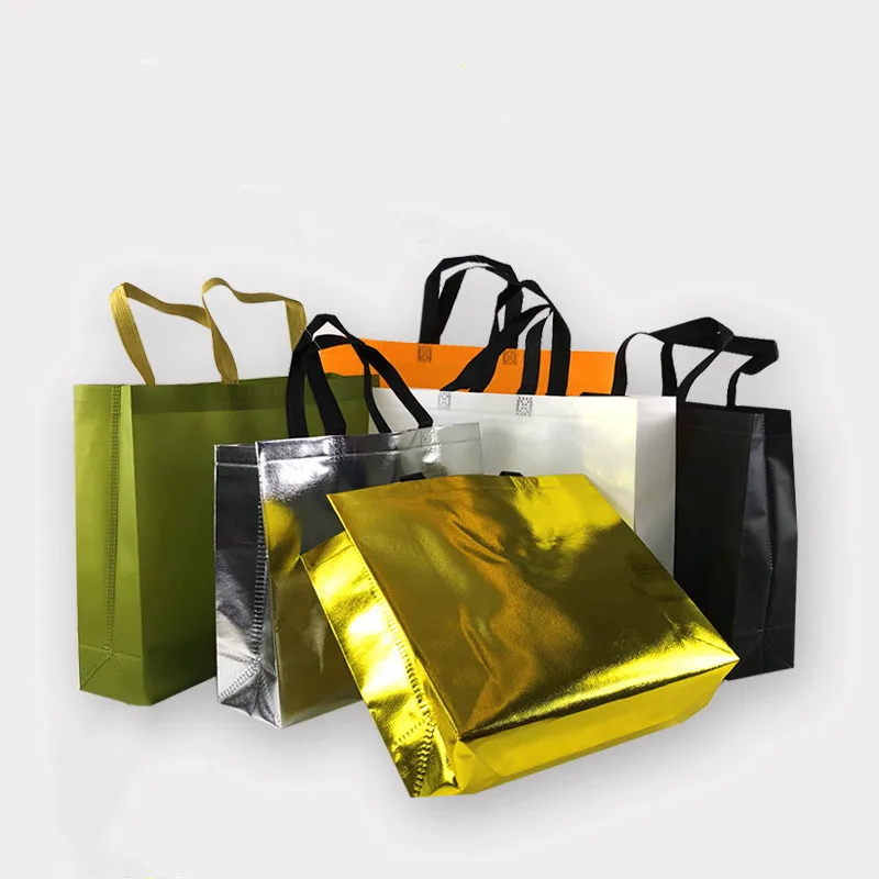 

New non woven bags handbags customed logo printing publicity environmental protection folding shopping gift bags