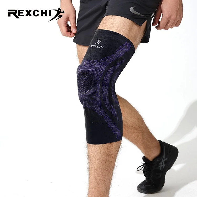 

REXCHI HX17 Cycling Silicone Knee Pads Adjustable Sports Protective Safety Gym Outdoor Running Football Knee Pads, Has 3 colors