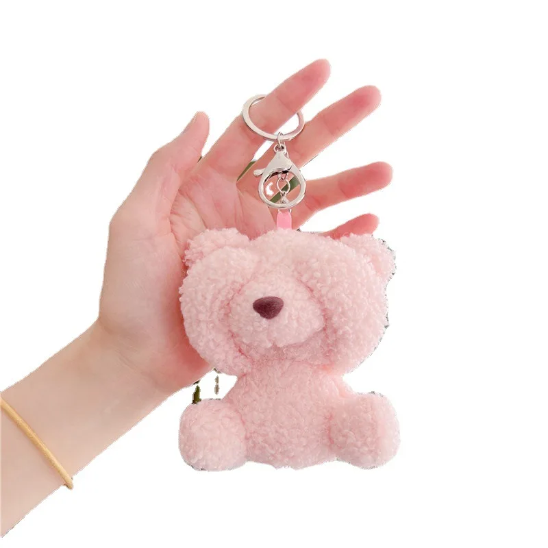 

11cm Mini Toy Plush Pink Blush Teddy Bear Keychain Fashion Small Size Stuffed Soft Miniature Teddy Bear Plush Keychain