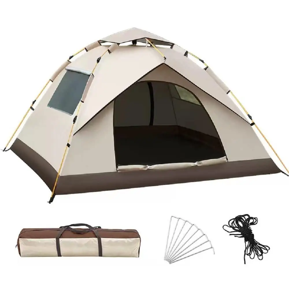 3-4 People Automatic Waterproof Anti-UV Outdoor Camping Tent Bivy Hiking Setup Portable Pop up Family Ultralight Tent