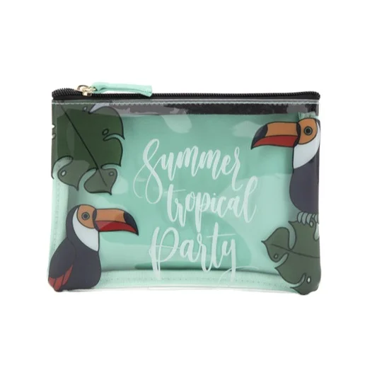 

makeup bag travel eco friendly green PVC waterproof portable cartoon cosmetic bag