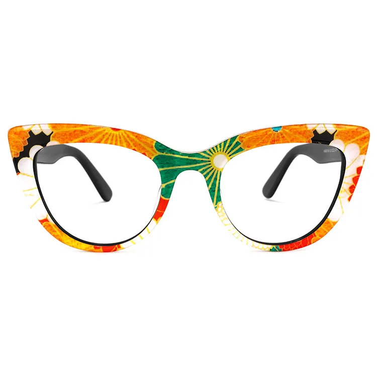 

Vintage customized ready stock no MOQ full rim fashion cateye Acetate eyeglasses frame, Multi colors