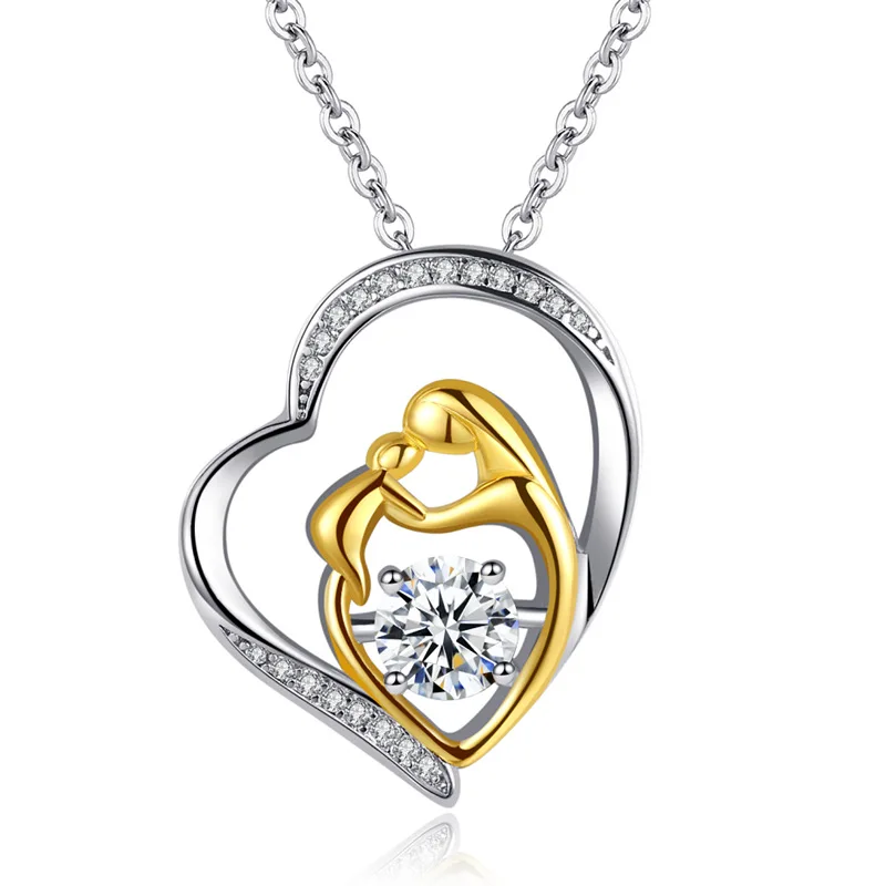

High-grade Heart MOM necklace Mother's Day Zircon pendant Gift Party jewelry