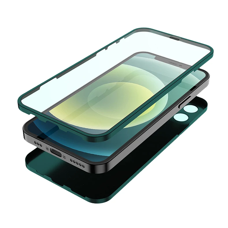 

RTS 360 Full Magnetic Adsorption phone Case and Tempered Glass Cover For iPhone 12 mini /12 pro max, Custom color