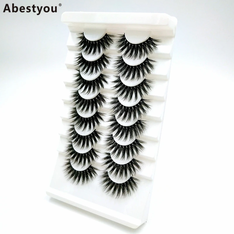 

Abestyou 8pairs Hot Style 3D Faux Mink Fiber False Full Strip Make Up Eyelashes