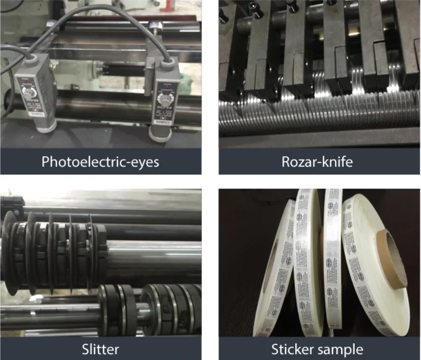 Small Adhesive Blank Label Stickers Rotary Die Cutting Slitting Machine