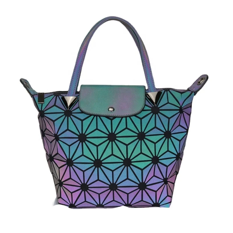 

large geometric holographic bag overnight toto handbag for ladies