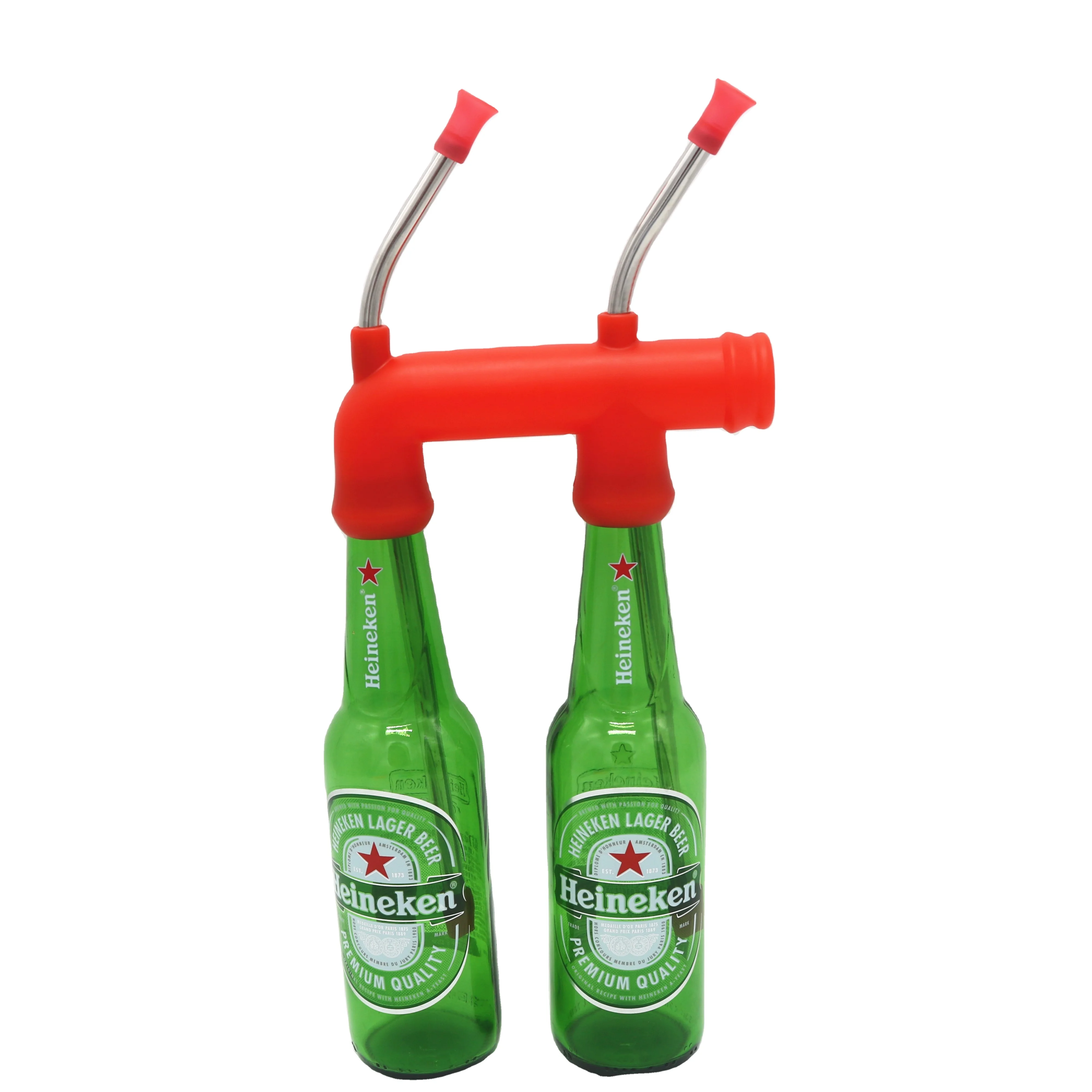 

Free shipping LONG PARTNER double barrel shot beer gun , beer snorkels, Green , red , blue , peach or custom