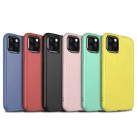 

Liquid silicone soft Wheat straw degradable mobile phone bags Eco friendly Material TPU phone case For Apple iPhone 11 pro