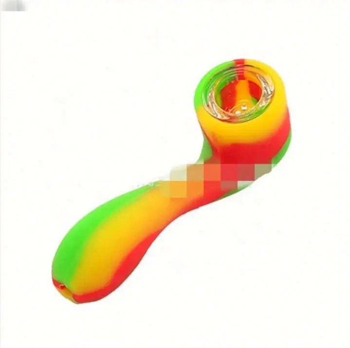 

Hot Sale Creative Portable Camouflage Silicone Glass Bowl Weed Tobacco Smoking Pipe, Picture