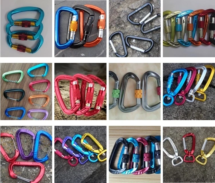 
2020 Amazon New Product High Quality 25KN Customized color Aluminum Swivel Carabiner 