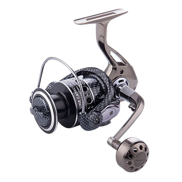

Newbility Full Metal Powerful 5.2:1 Gear Ratio Double Bearing System Smooth 12+1 BB Spinning Fishing Reel, Gray