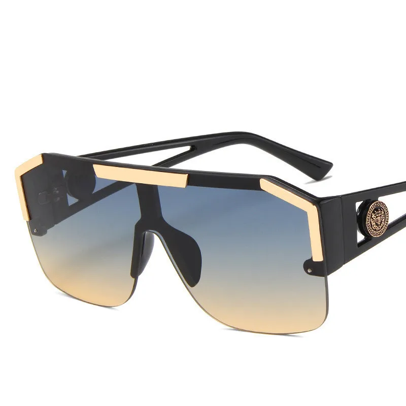 

Wholesale Retro Mirror Sunglasses Big One Piece Men's Oversize Sunglasses