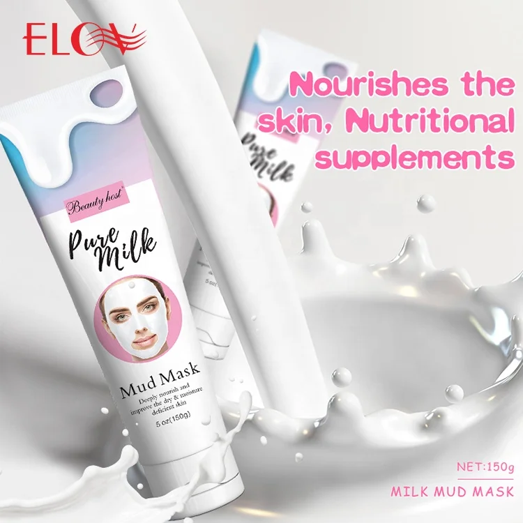 

Custom Logo Best Skin Care Mud Facial Masks Natural Organic Hydrating Whitening cheap Pure Milk Mud Face Mask, White
