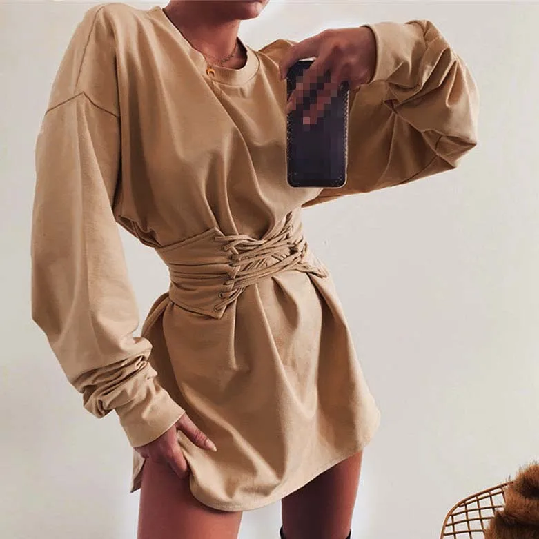 

FS0502D 2019 new arrivals women long sleeve bandage blouse