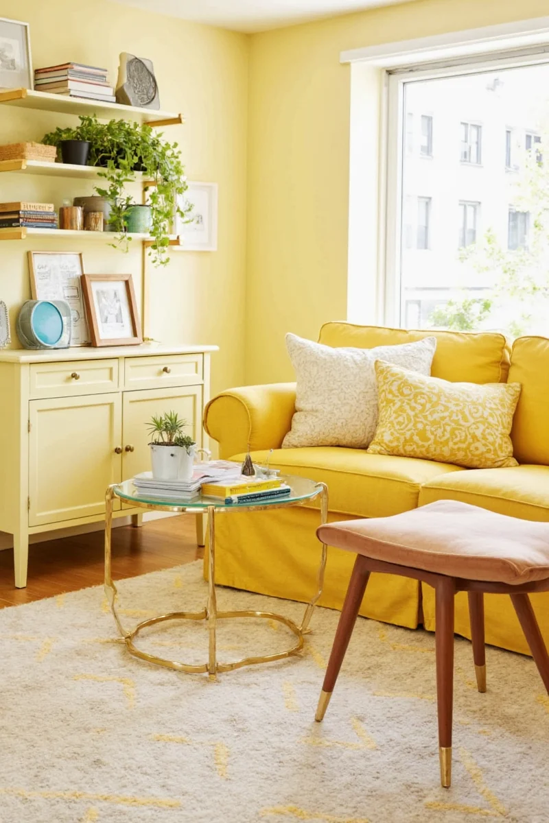 Set of 5 Yellow Wall Hooks