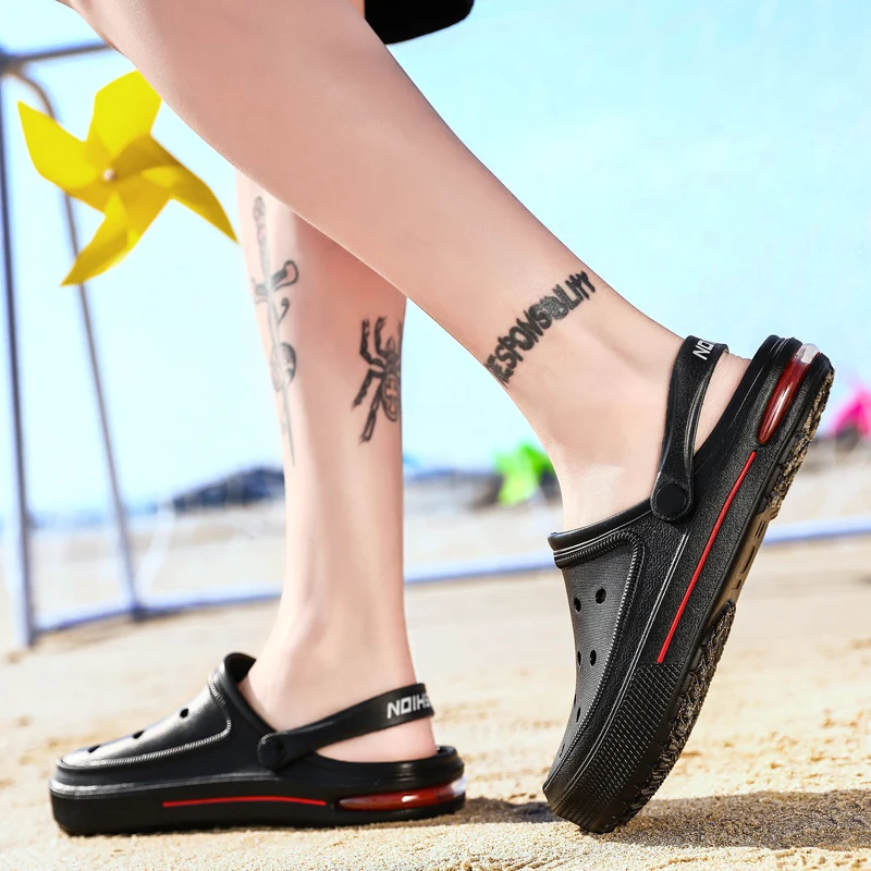 

2022 Summer new air cushion garden shoes clogs beach resort sandals home outdoor non-slip casual men's shoes, Picture