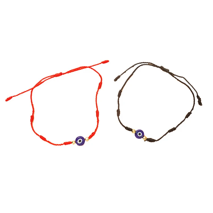 

2022 New Arrival Adjustable Couple Bracelets Handmade Card Eye ojo Bracelets Amulet Devil Eye 7 Knot Lucky Bracelets For Girls, Red