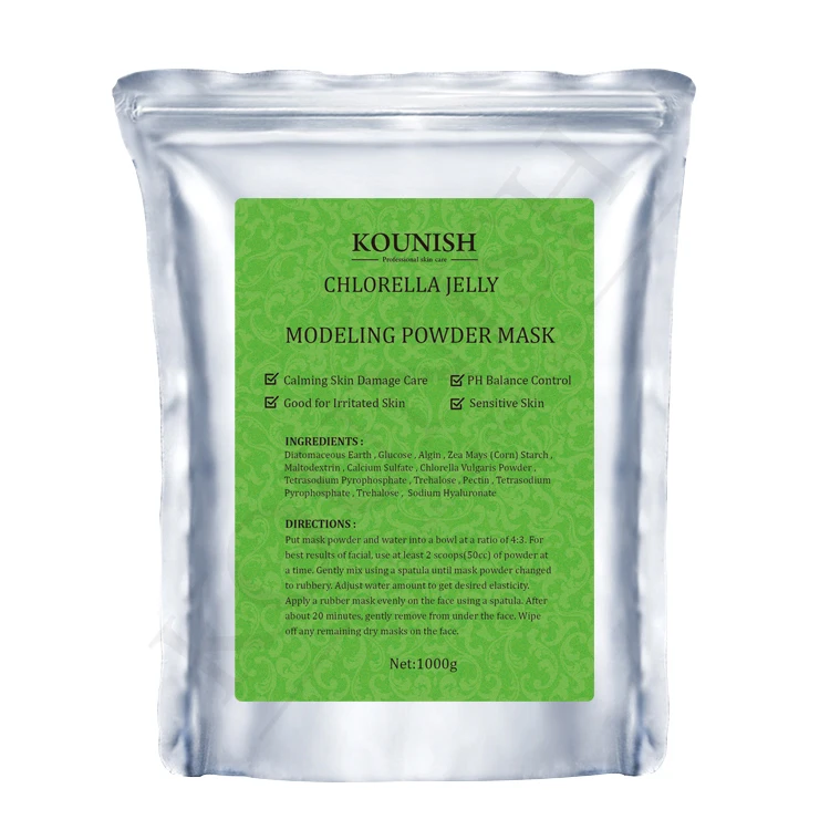 

OEM Damage skin care calmingDIY facial mask powder for women Hydrate Chlorella jelly facial mask, Green