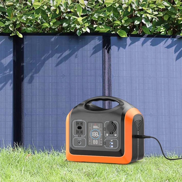 

US in stock 110V 600W output portable power station solar charging camping outdoor power bank, Orange+black