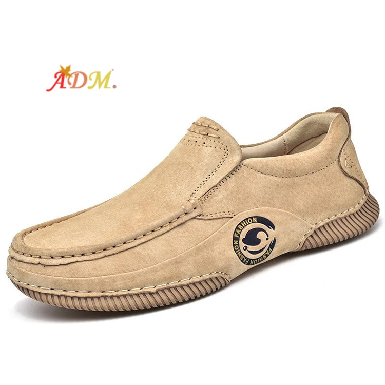 

ADM 2021 New Arrival Autumn And Winter Business Leather Shoes Men'S Low-Top Easy-To-Take Off Shoes Casual Peas Shoes For Men, 2 colors