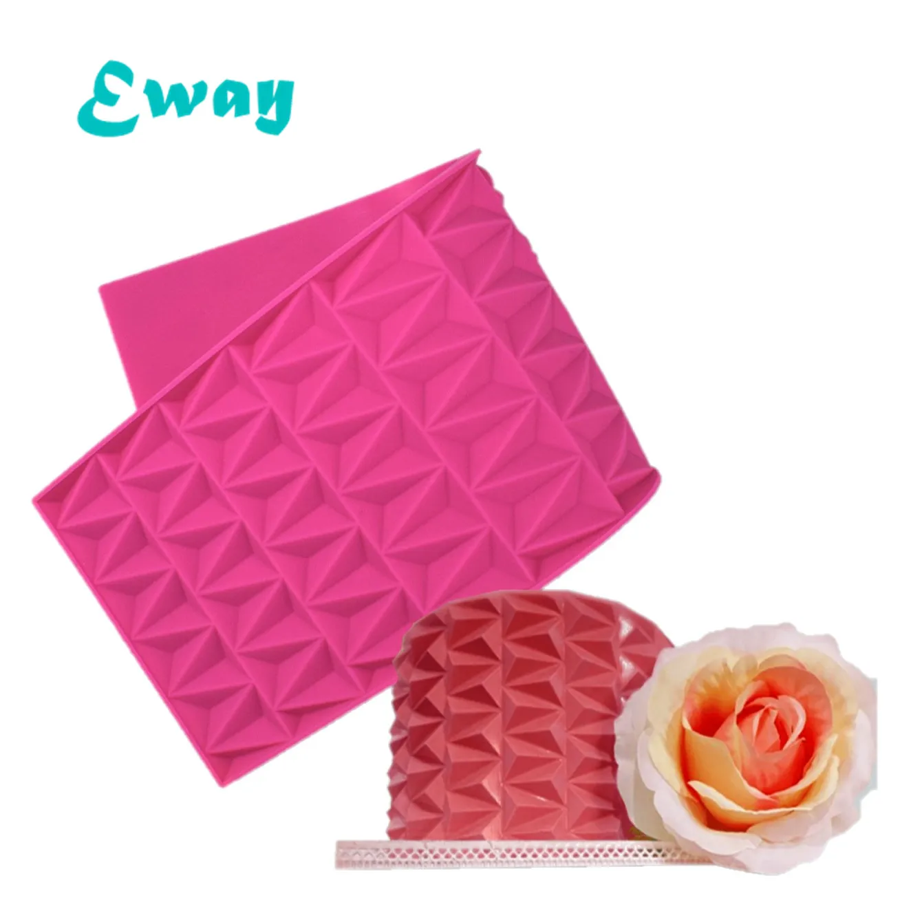 

3d stamp french lace hair mold for baking tools set cake decorating supplies, Pink