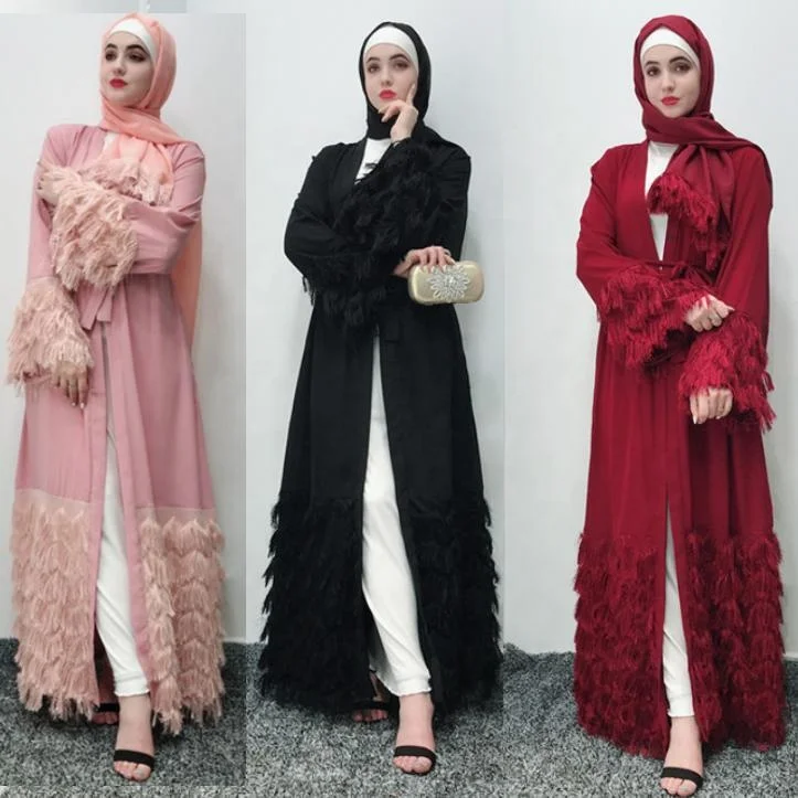 

LSM250 Latest Design Winter Dress Muslim Abaya Islamic women clothing