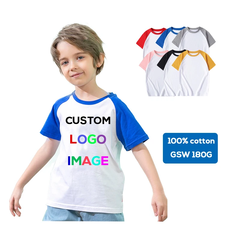 

wholesale cotton plain kid t-shirt for printing school uniform custom logo t shirt for children