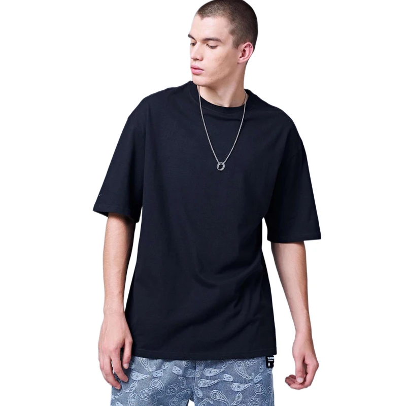 

Factory ODM 230 Gsm 100% Cotton Heavyweight Short Sleeve Black Drop Shoulder Tshirt Oversized Washed Custom Vintage Men T Shirt