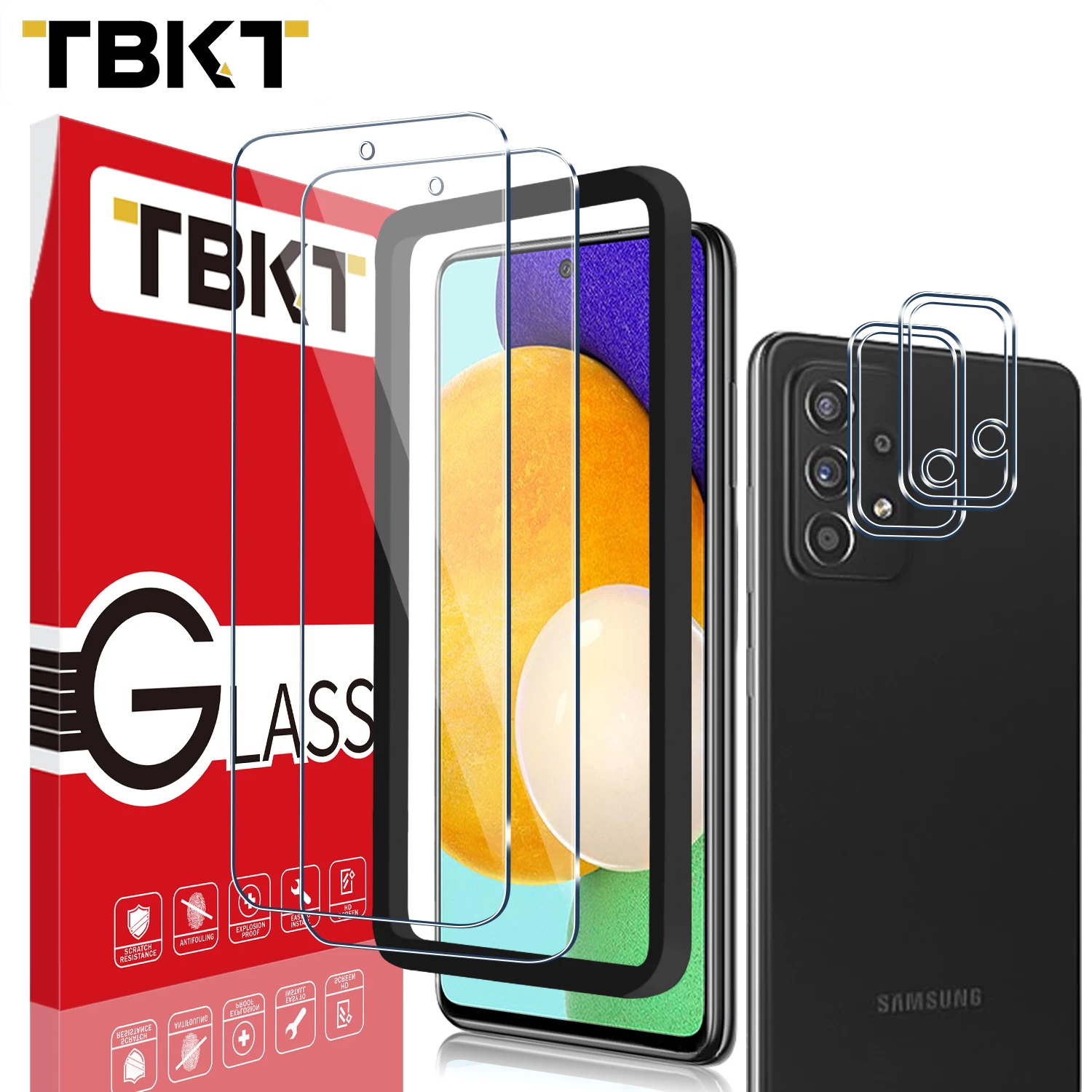 

Best Quality 2.5D 9H HD Full Glue Protective Film Clear Phone Tempered Glass Screen Camera Lens Protector for Samsung Galaxy A52