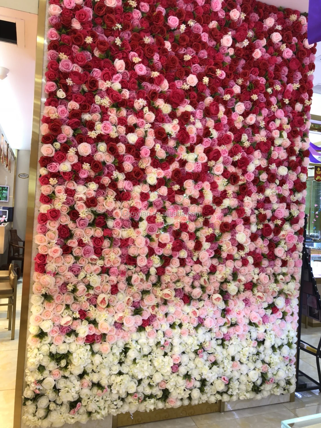 V0128 Wholesale Wedding Backdrop Artificial Flower Wall Panel