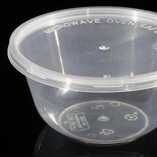 

disposable round transparent microwave 500ml plastic food container with lid