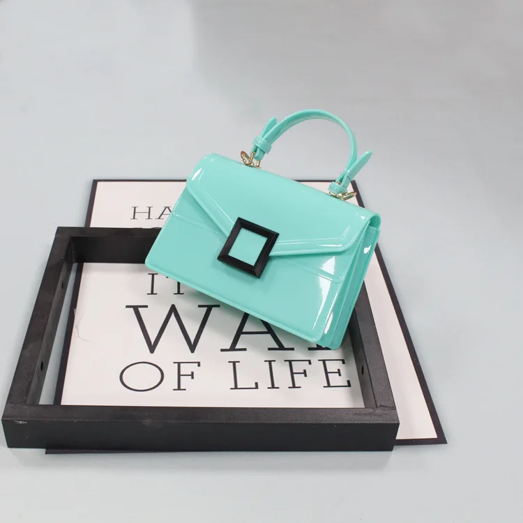 

Summer New Arrival Square Candy Colored Designer Jelly Purses And Handbags With Lock, 8colors