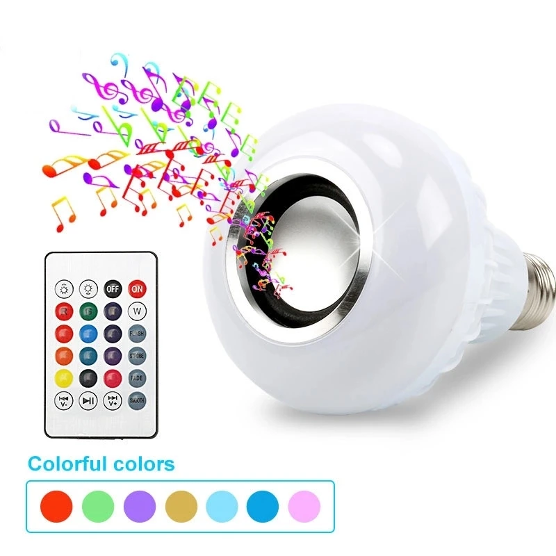 RGB Bluetooth E27 Remote Control Led Music  Bulb Smart Light Speaker Led Bluetooth Bulb with Speaker