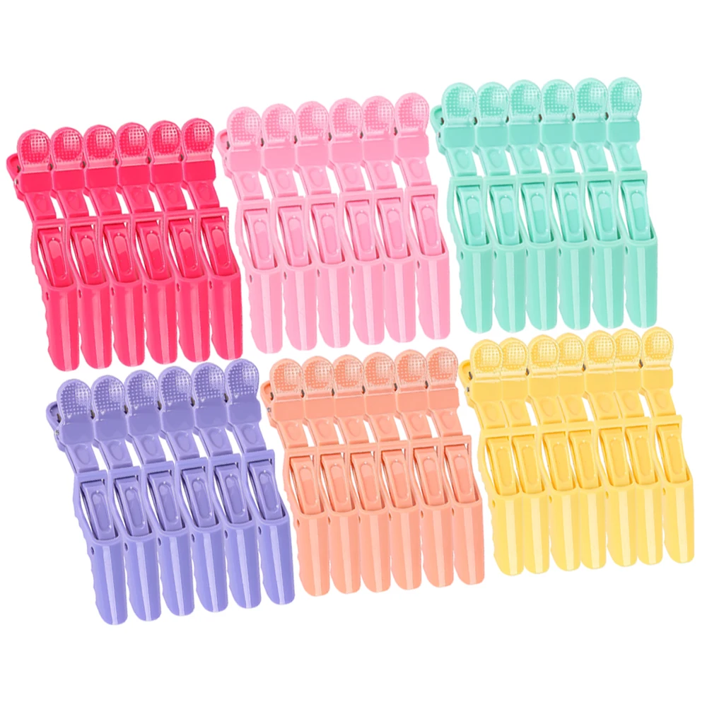 Leeons 6 Colors Hair Styling Clips Colorful Hair Clip Styling Sectioning Alligator Styling Hair Clips For Women